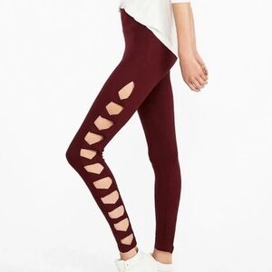 Express Red Cut-Out Leggings